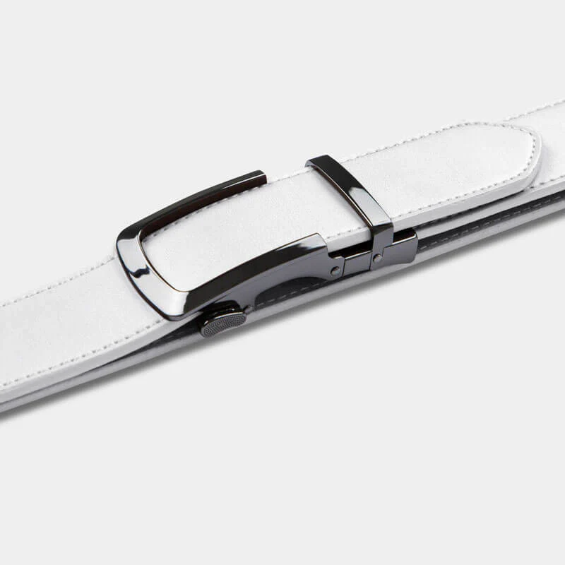 White Genuine Leather Belt - Image 2