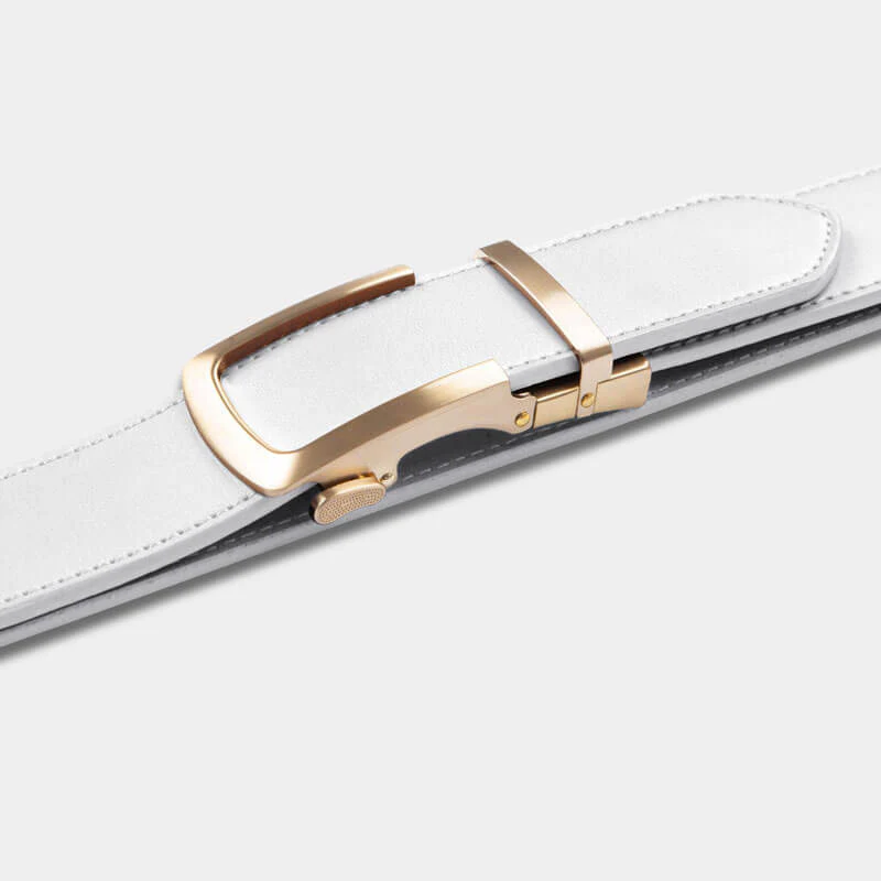 White Genuine Leather Belt - Image 6
